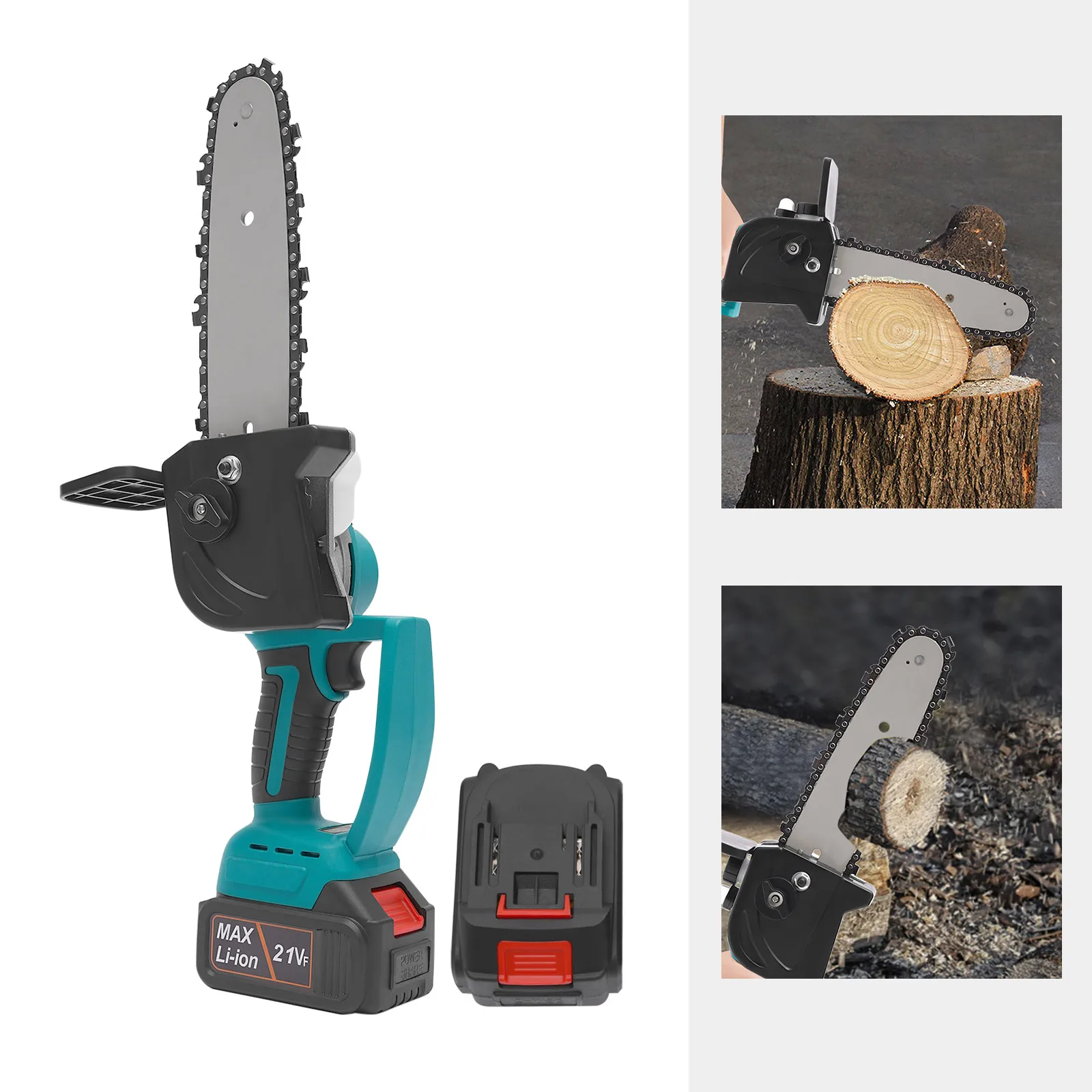 Portable Chainsaw Electric Handheld Mini Cordless Chainsaw Woodworking Pruning Saw Cutting Power Tools