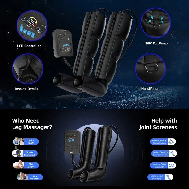Cold Therapy Compression Device, ABS Automatic Recovery Boots, Air Compression Leg Massager, Lymphatic Drainage Boots, Home Use