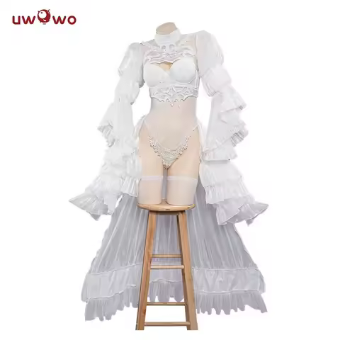 YUNDA UWOWO Nierr: Automataa Yorhaa 2B Cosplay Costume White Wedding Dress Bride Halloween Costume Outdoor Dress For Women YUNDA