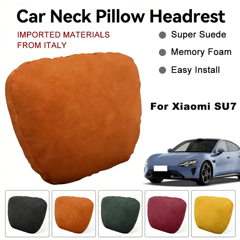 

Italy Suede Car Neck Rest Pillow For Xiaomi SU7 Seat Head Neck Support Cushion Auto Interior Accessories