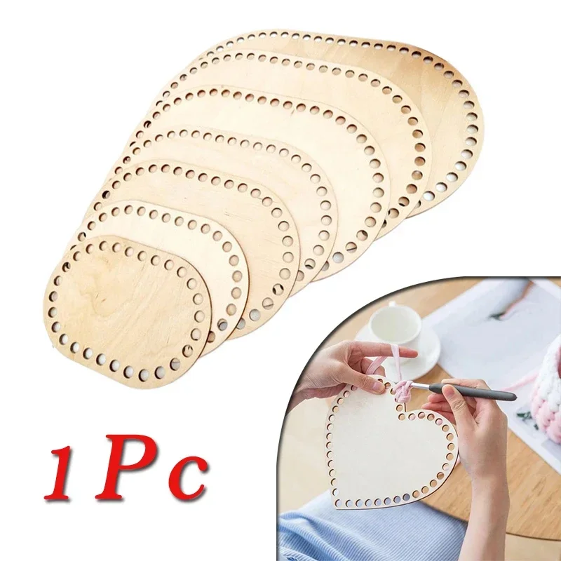 Crochet Basket Base Oval Blank Solid Natural Wooden Basket Bottom for Diy Basket Weaving Supply Craft Making Home Decoration