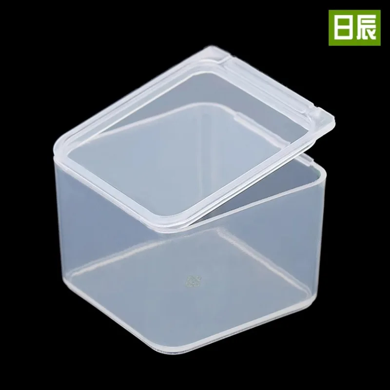 50Pcs Z4028 Square Parts Tool Box Screw Transparent Plastic Element Box with Lid Packing Box Insize 3.7x3.7x2.5cm.