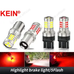 KEIN 2PCS Strobe Led 1157 P21W 7443 1156 BA15S R5W R10W BAY15D P21/5W T20 Red Stop Flash Brake Reverse Lamp Bulb Car Light 12V