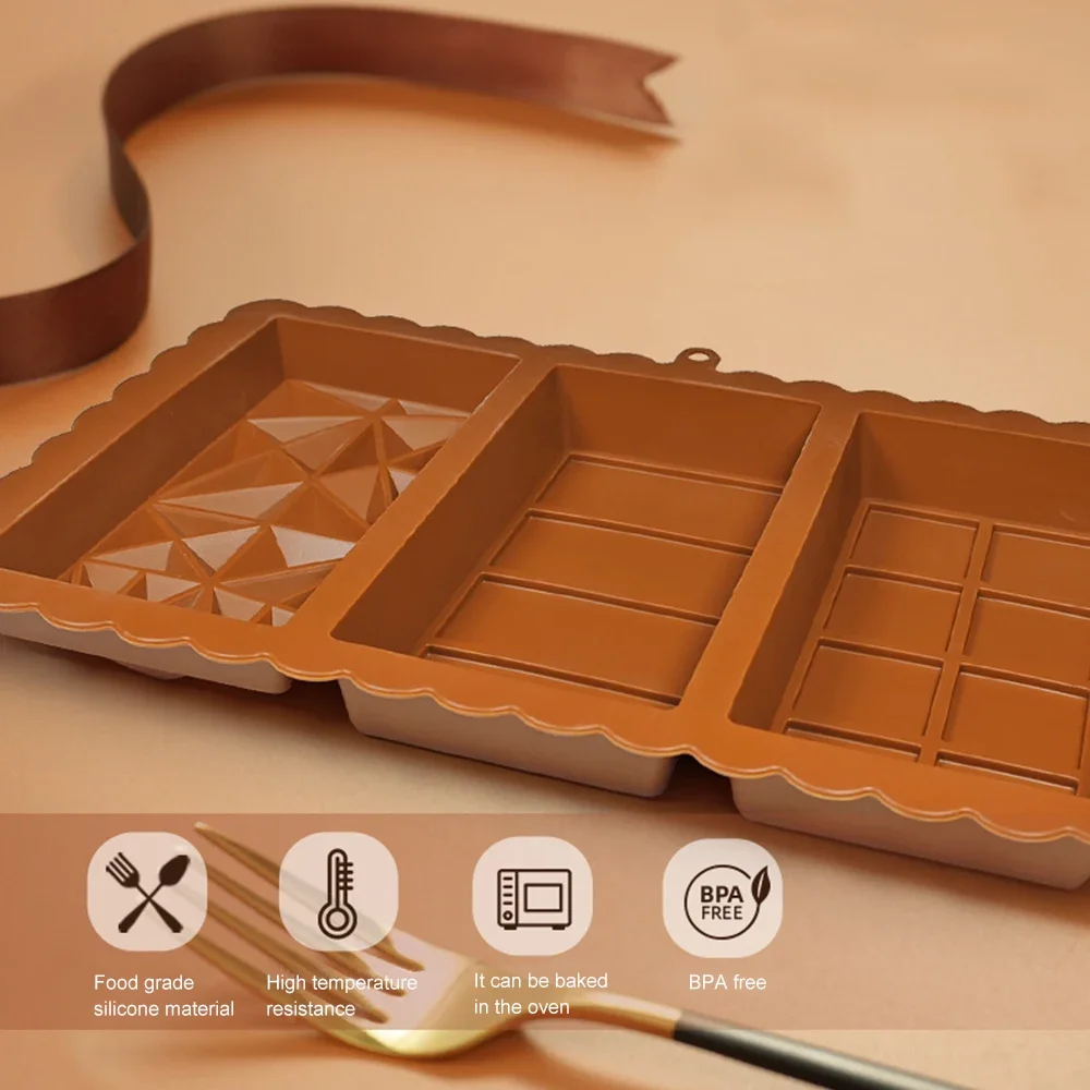 قالب شوكولاتة عميق 1 بوصة - قالب سميك من السيليكون الفستق على طراز دبي للألواح المحشوة قالب حلوى كبير للتعبئة #4