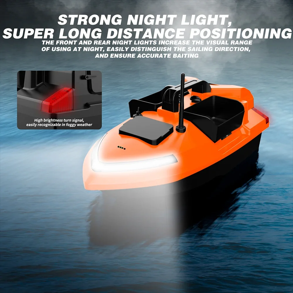 MBLN Brand ,40GPS ,RC Fishing Bait Boat,2KG Loading ,500M ,Night Light ,Cruise/Return/Route Correction，One-click return