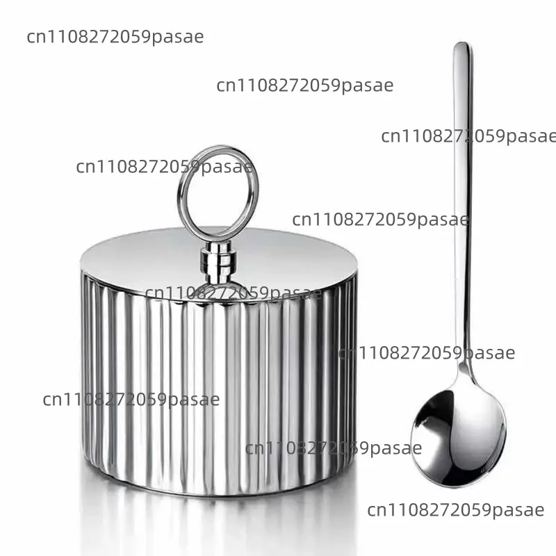 250ml Luxury Stainless Steel Salt Jar Sugar Bowl Prumium Spice Shaker with Spoon Spices Container Set Kitchen Acceesories