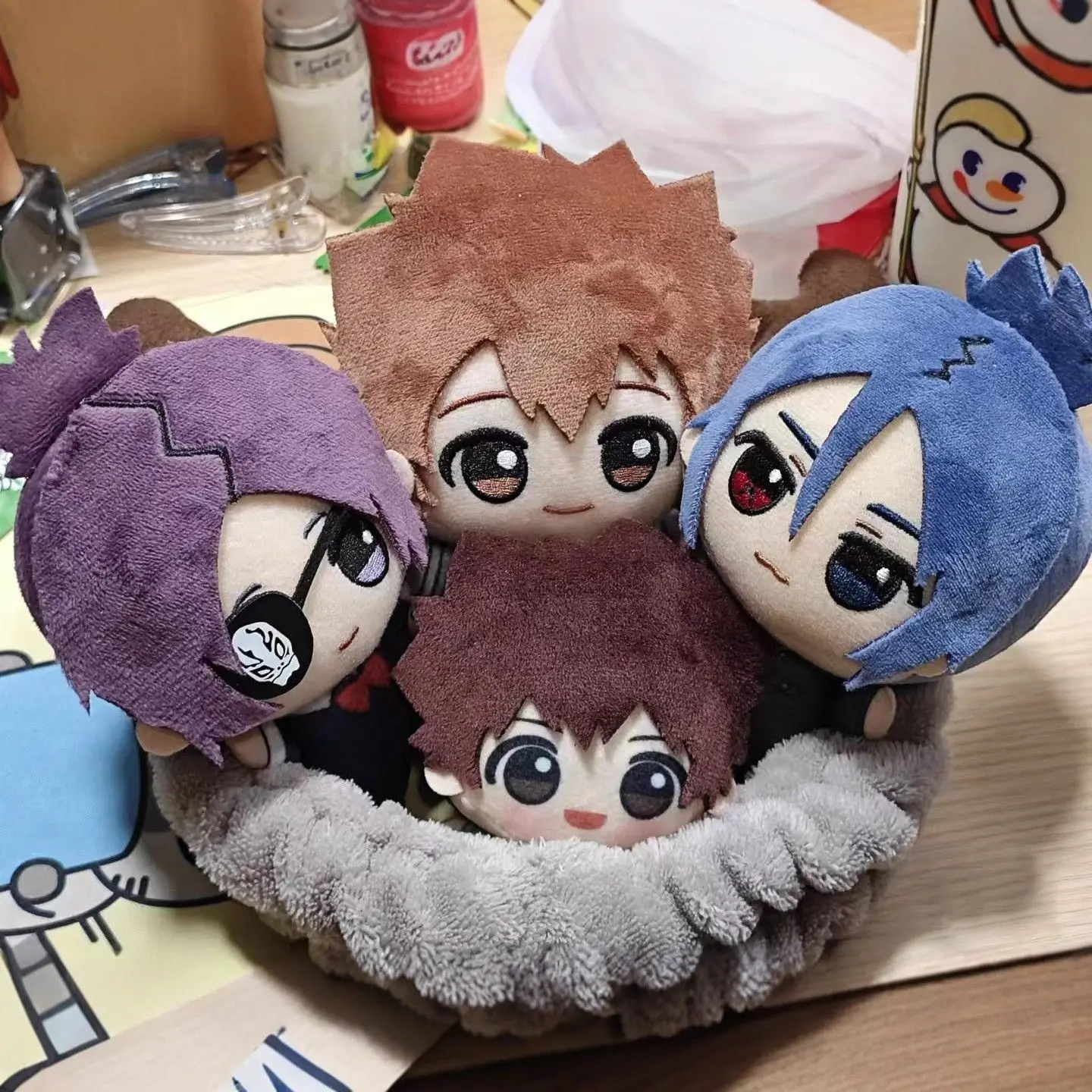 

New Anime Katekyo Hitman Reborn Plush Doll 10CM Cartoon Cute Sawada Tsunayoshi Gokudera Hayato Pendant Keychain Toy For Kid Gift