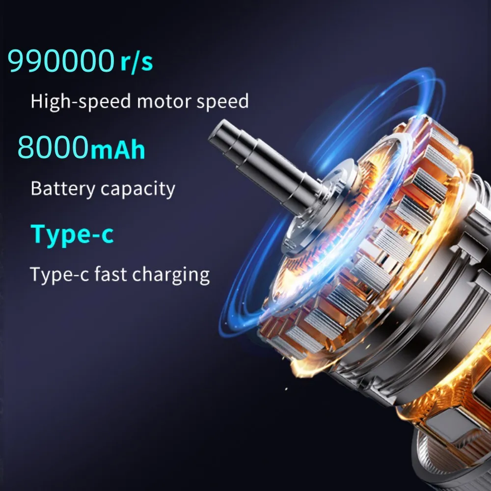 99WRPM Powerful Turbo Air Blower 310g Blowing Force Strong Airflow Turbo Fan Power Bank Function Wireless Compressed Air Duster - Image 4