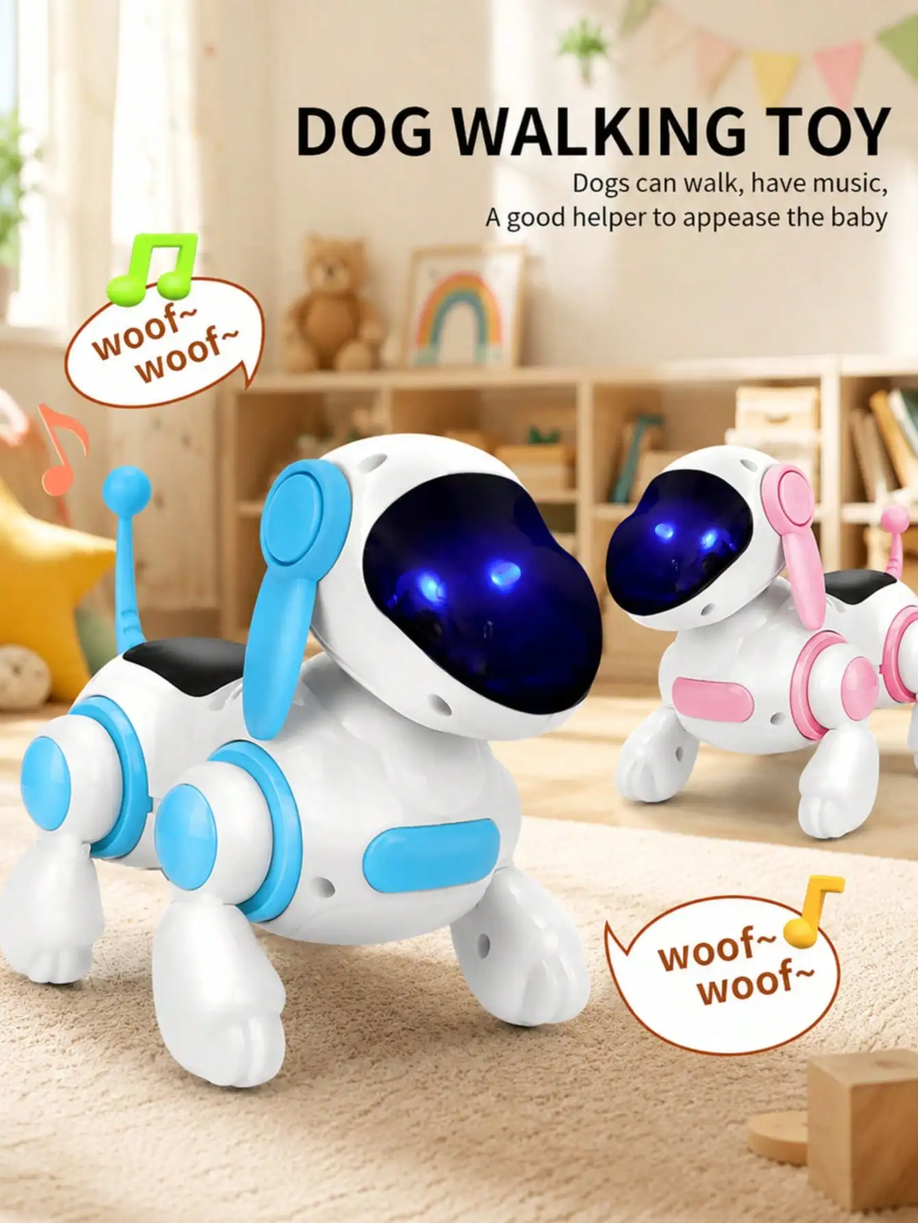

Mini Interactive Music Puppy Toy - Smart Walking Singing Dog With Lights And Sound Effects, Suitable For Children Aged 3-8, Promotes Parent-Child Interaction (Plastic Material, Batteries Not Included), Toys For Girls, Toys For 11-Year-Old Boys, Toys For B