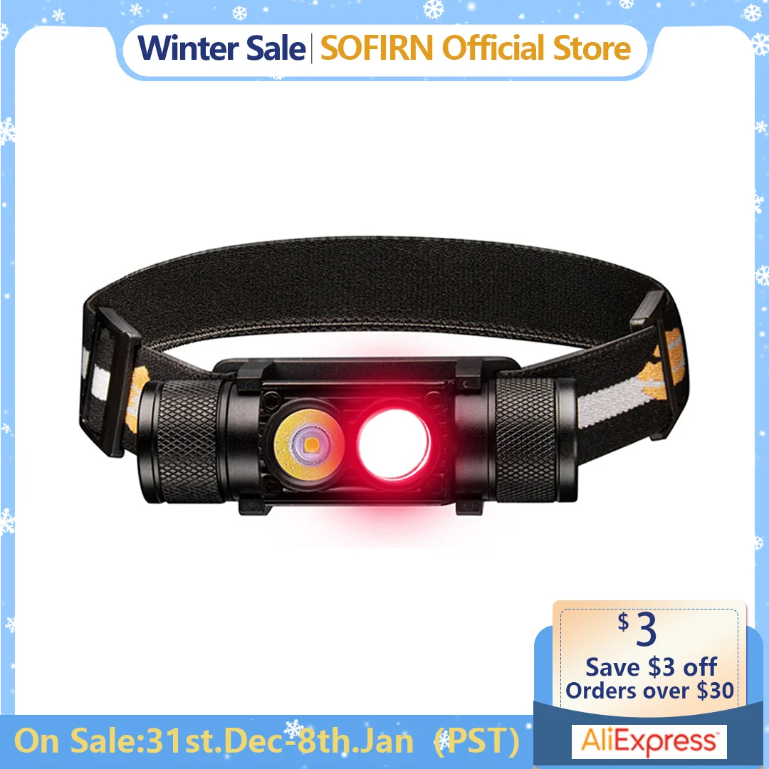 H25LR LED 90 High CRI Rechargeable Headlamp Powerful Lightweight Head Flashlight with Bright White Light  660nm Deep Red Torch