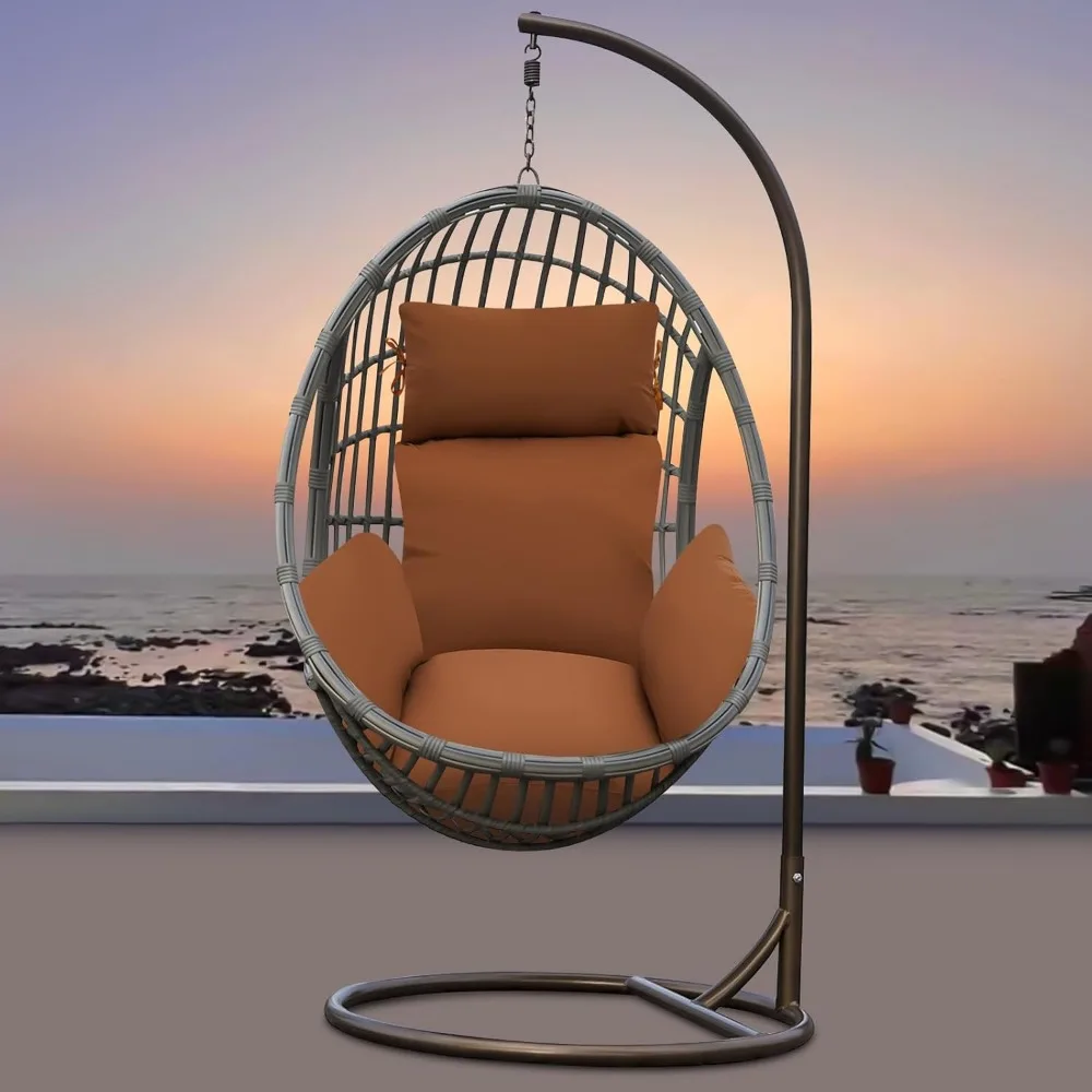 

Утолщенная подушка для подвесного стула-яйца, съемная подвесная подушка для стула-корзины с подголовником для патио, сада (кофе)