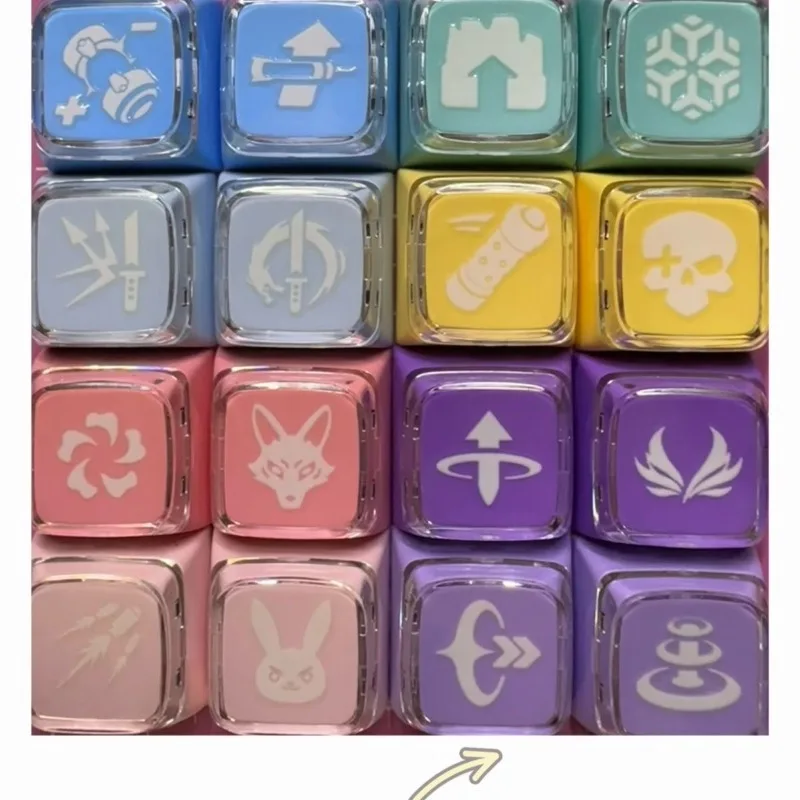 DIY Block Keycap 10PCS Blank XDA Profile Transparent PC Point Key Caps for Mechanical Keyboard Mixed Color Artisan Keycaps Game