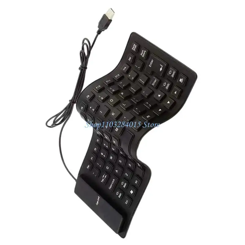 R6FF Silents USB Silicone Keyboards 85Keys Foldable Waterproof Dustproof Rolls up for Laptop and
