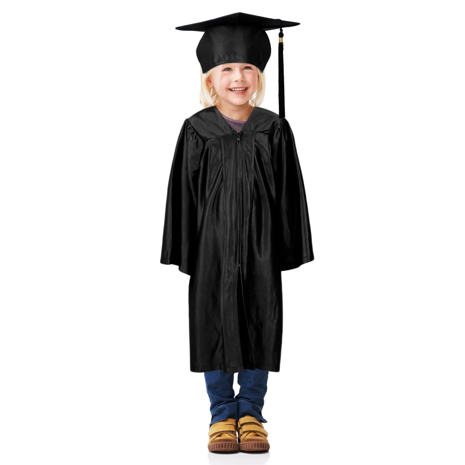 

1Set Graduation Gown Apparel Fashion Academic Design Bright Color Combination Easy to Wear Graduation Gown
