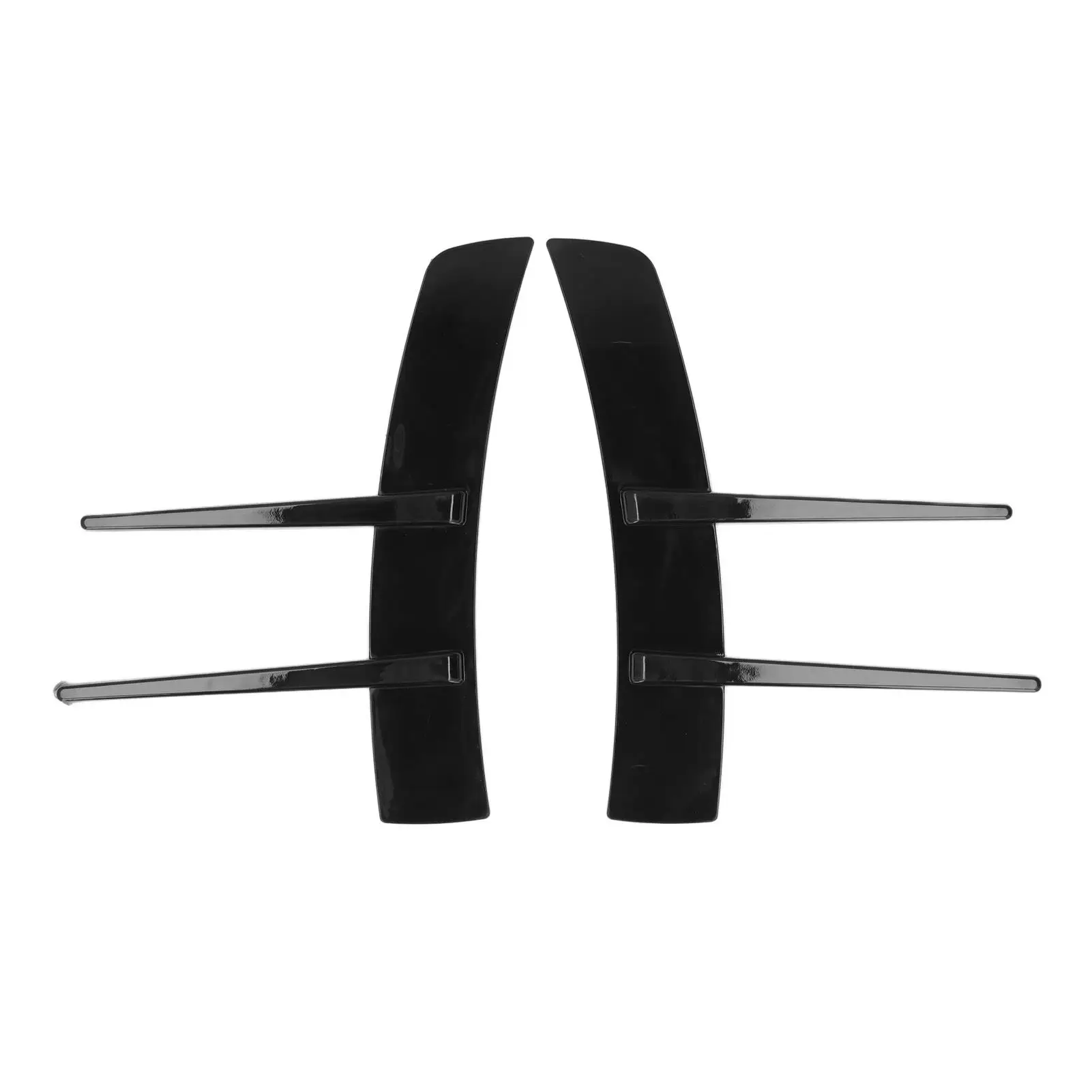 2 قطعة المصد الأمامي الأسود اللامع الجانب سبويلر ABS الجسم سبويلر Canard لملحقات السيارة غطاء الحاجز