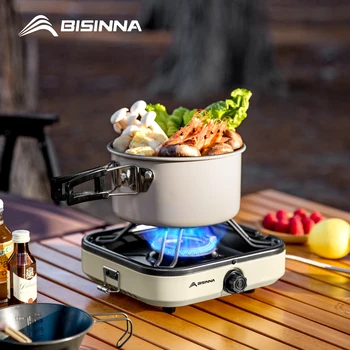 BISINNA 휴대용 캠핑 가스 스토브, 높은 화력, 분할 카세트 화로, 야외 화구, 바베큐 피크닉