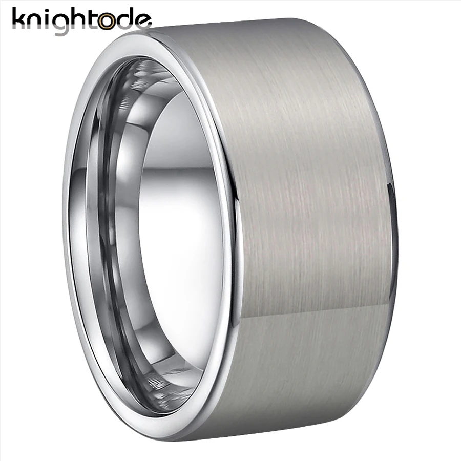 

10mm Big Thumb Business Ring Tungsten Carbide Accessory Fashion Men Party Jewelry Flat Polished Brushed Matted Comfort Fit