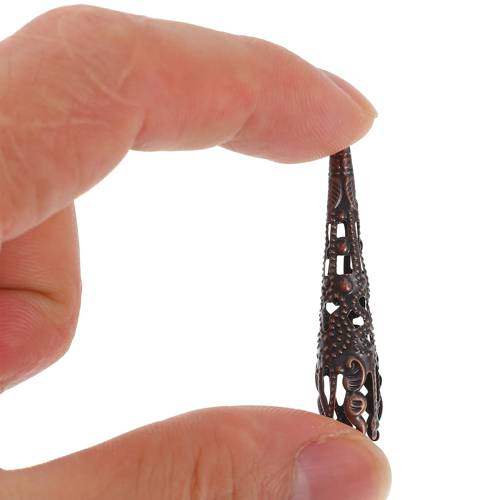 

120 Pcs Jewelry Accessories Bead Cone Cap Caps for Receptacle End Bracelets Metal Making