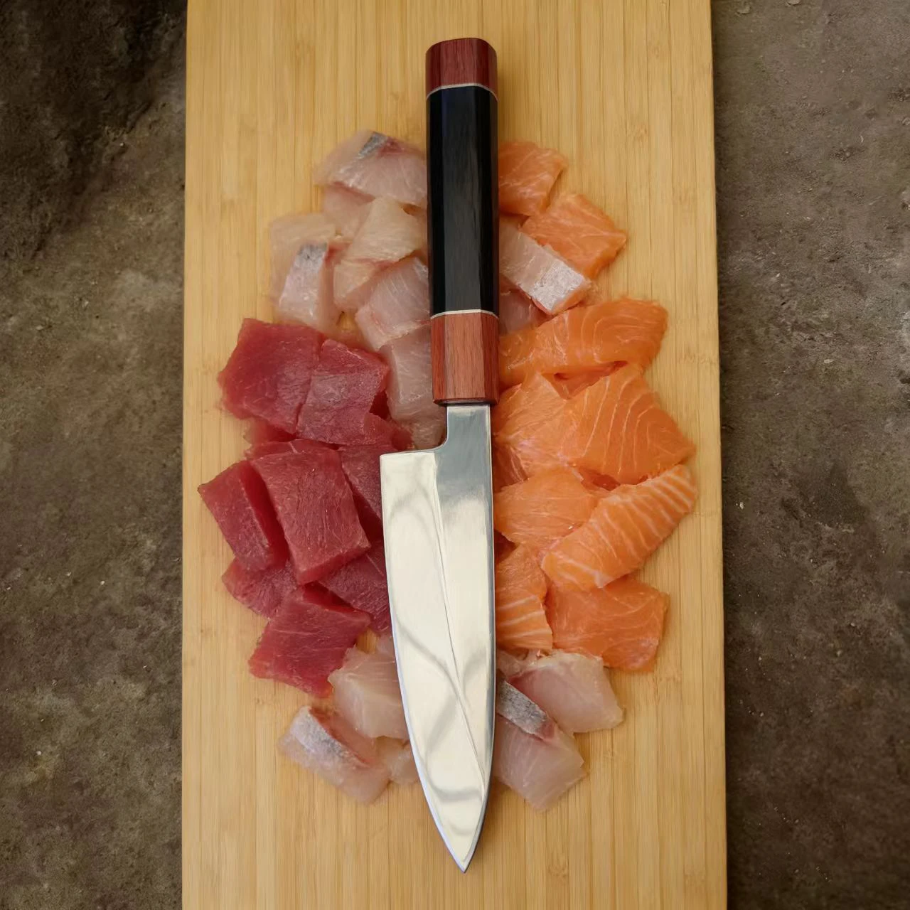 8.3 Inch Deba Knife Single-edged Blade VG10 Steel Chef Slicing Sushi Cleaver Sashimi Chopper Handmade Kitchen Knife Wood Handle