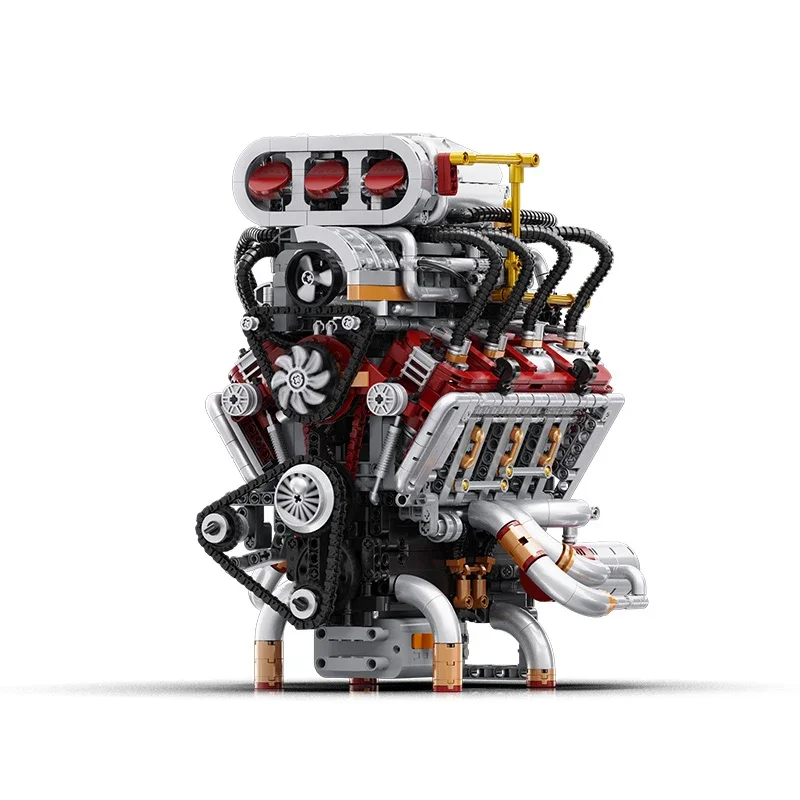2347PCS V8 Engine Model Building Blocks Sets Simulated Gearbox Piston Linkage Assembly Bricks Toys Desktop Ornament For Gifts