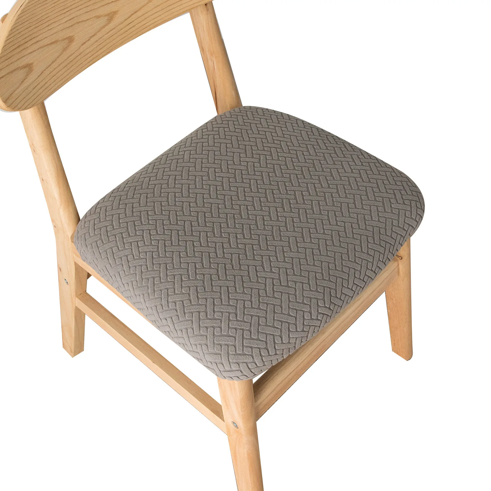

1pc Jacquard Stretch Chair Seat Cover Removable Anti-dirty Seat Cushion Slipcover For Kitchen Dining Room Wedding Banquet S094