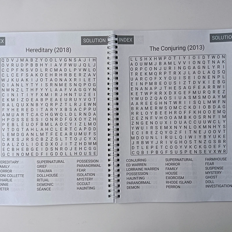 Film horror Ricerca di parole: Film horror Libro puzzle Libro a tema horror per regali di fan di film horror