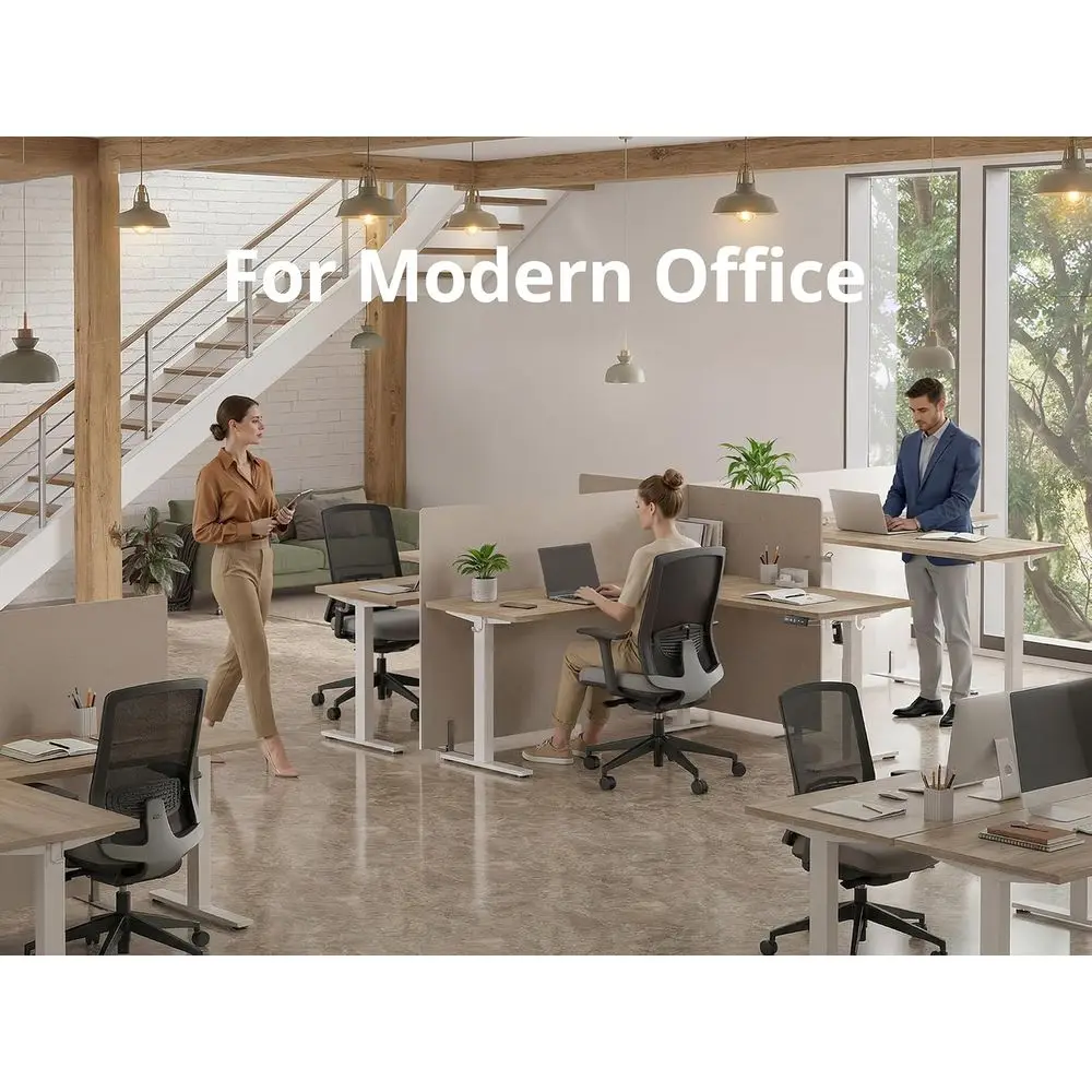 L Shaped Standing Desk Adjustable Height, Reversible Electric Standing Desk, 63 x 55 inch Sit Stand Computer Table with Splice B
