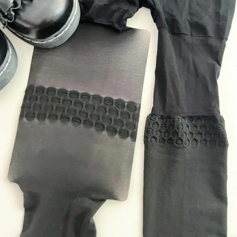 Donne jacquard patchwork collatyhose finta coscia sopra le calze calze del ginocchio y1ac