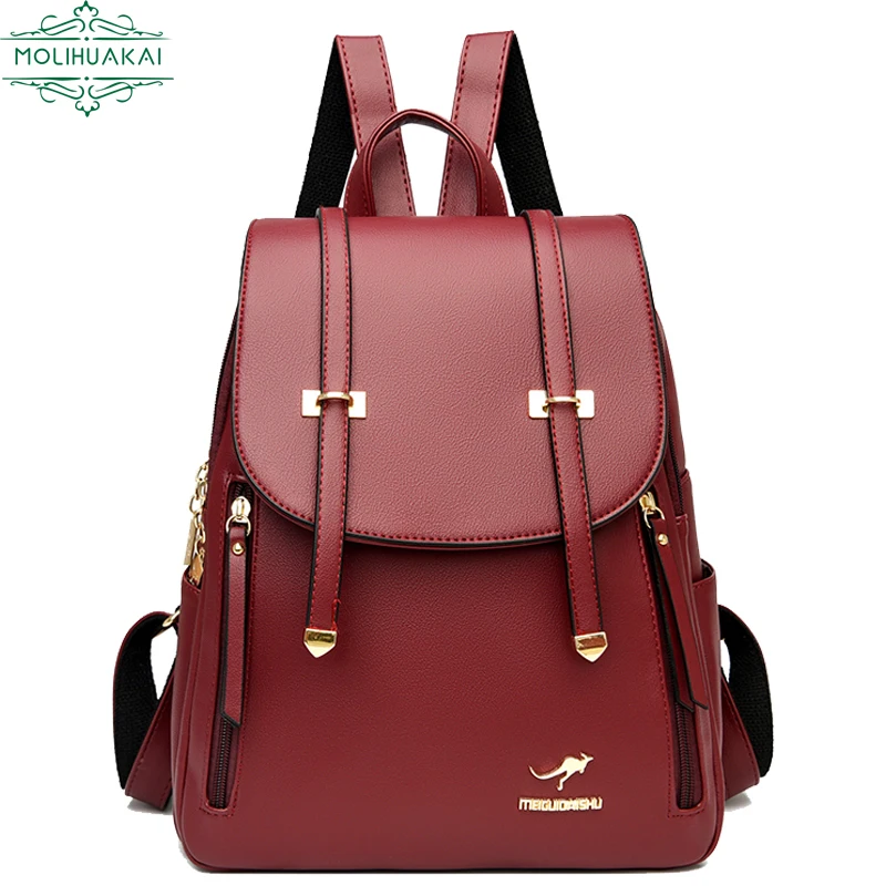 2022 New Women Backpack High Quality Leather Backpack Large Capacity School Bags for Girls School Backpack Shoulder Bags Mochila