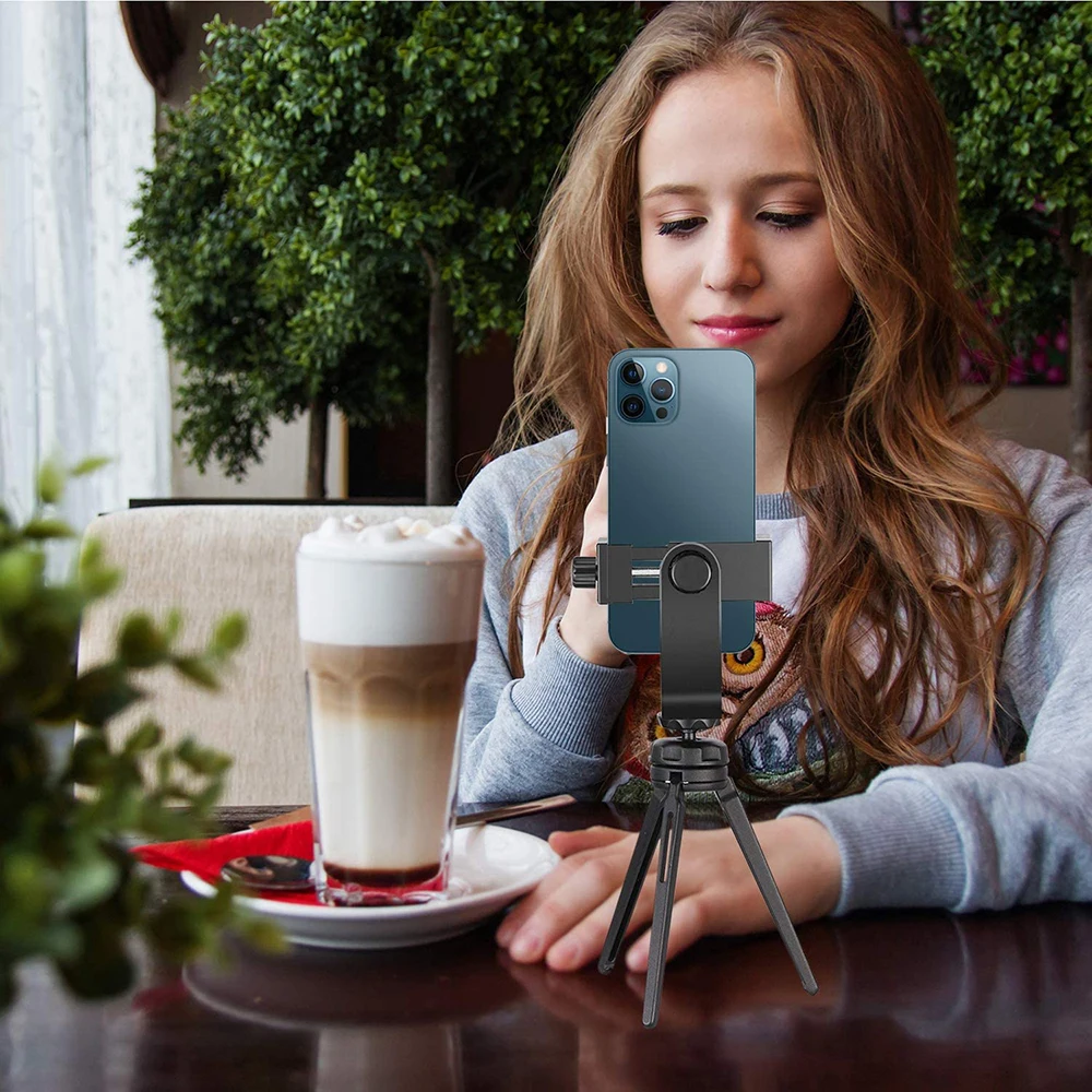 Phone Holder Smartphone Clip 360 Degree Rotation Holder Mount Adjustable Clamp for Tripod Monopod Selfie Stick Photography