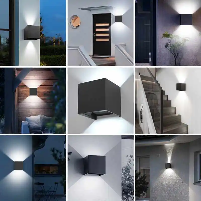 6W 12W lampada LED Aluminium wall light rail project Square LED wall lamp bedside room bedroom wall lamps arts