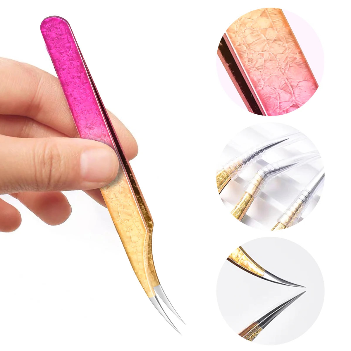 5 Eyelash tweezers Eyelash Extension Tweezers Eyelash Volume Tool Strap Pack Stainless Steel Eyelash Extension Tweezers Sharp Ey