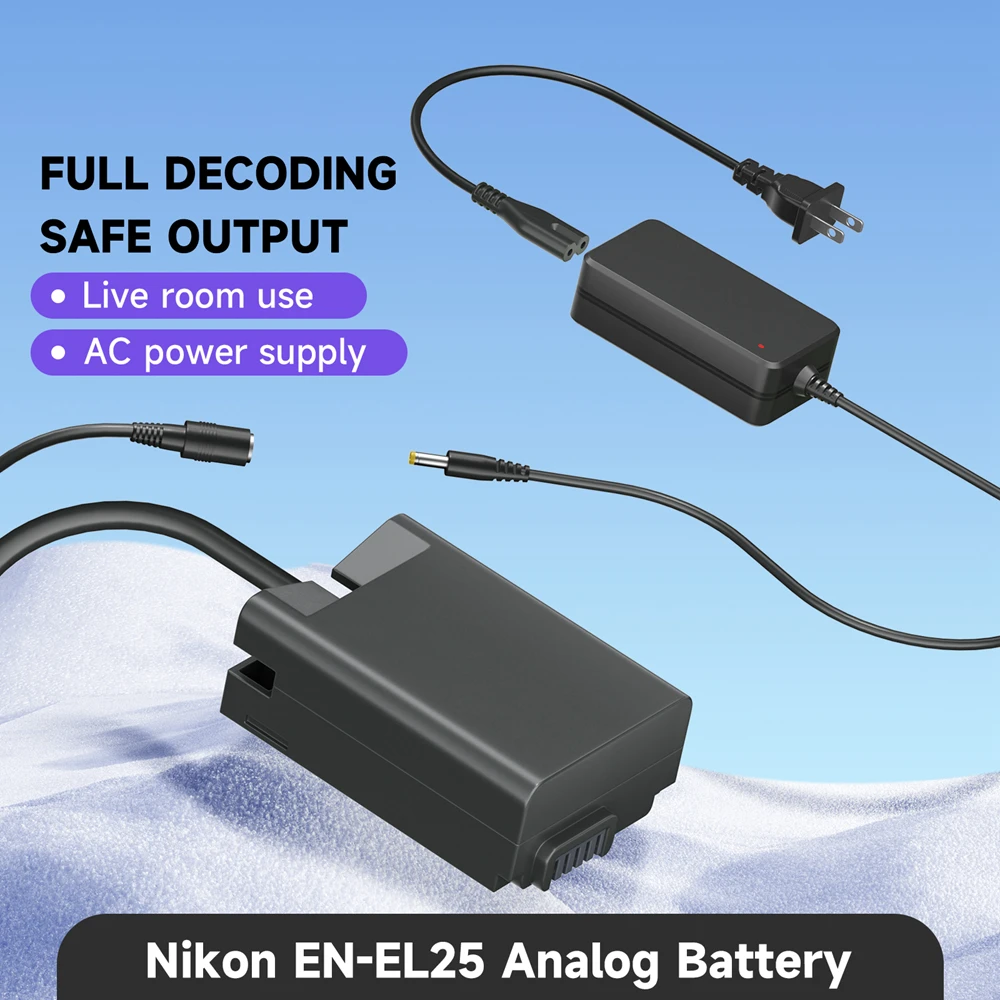 PALO EN-EL25 Camera Dummy Battery EN EL25 Coupler USB Type-C/AC Power Adapter for Nikon Z30 Z50 ZFC EL25 ENEL25 Camera