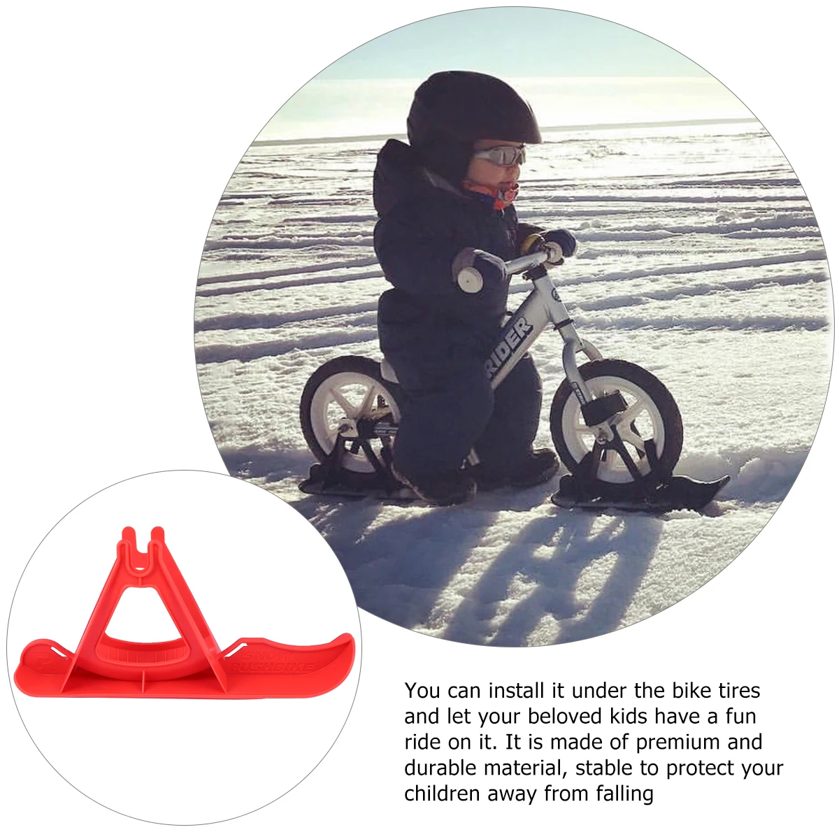 

Ski Portable Set Snow Sled Board Winter Skiing Scooter Kit Plastic