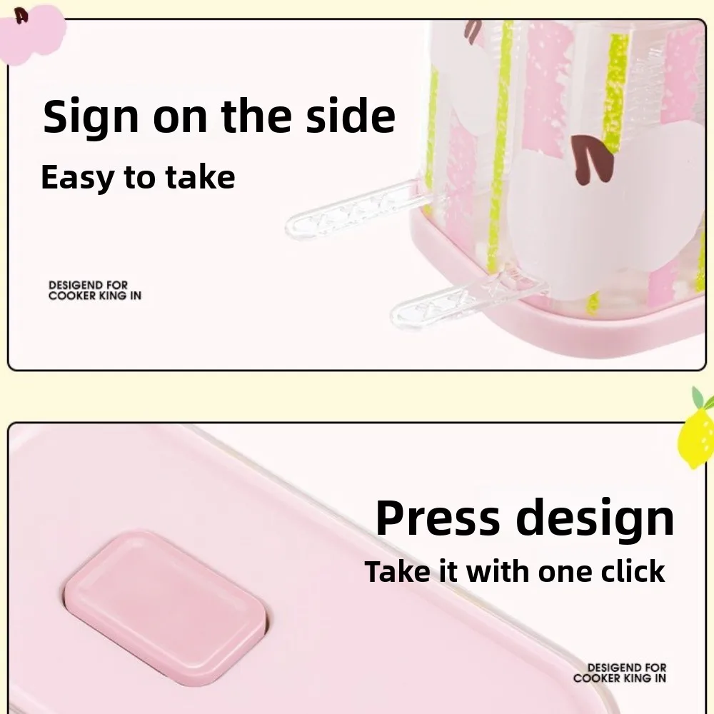 Przenośne, jednorazowe pudełko do przechowywania widelców do owoców, przezroczyste, wielokrotnego użytku małe pudełko do przechowywania widelców, pudełko do przechowywania szaszłyków do ciast z przyciskiem.