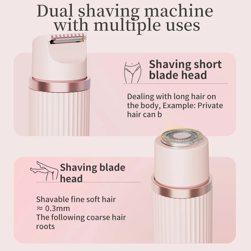 Bikini Trimmer for Women - Painless Electric Razors for Silk Skin,Cordless Body Shaver for Trip,Replaceable Lady Facial Razor image 5