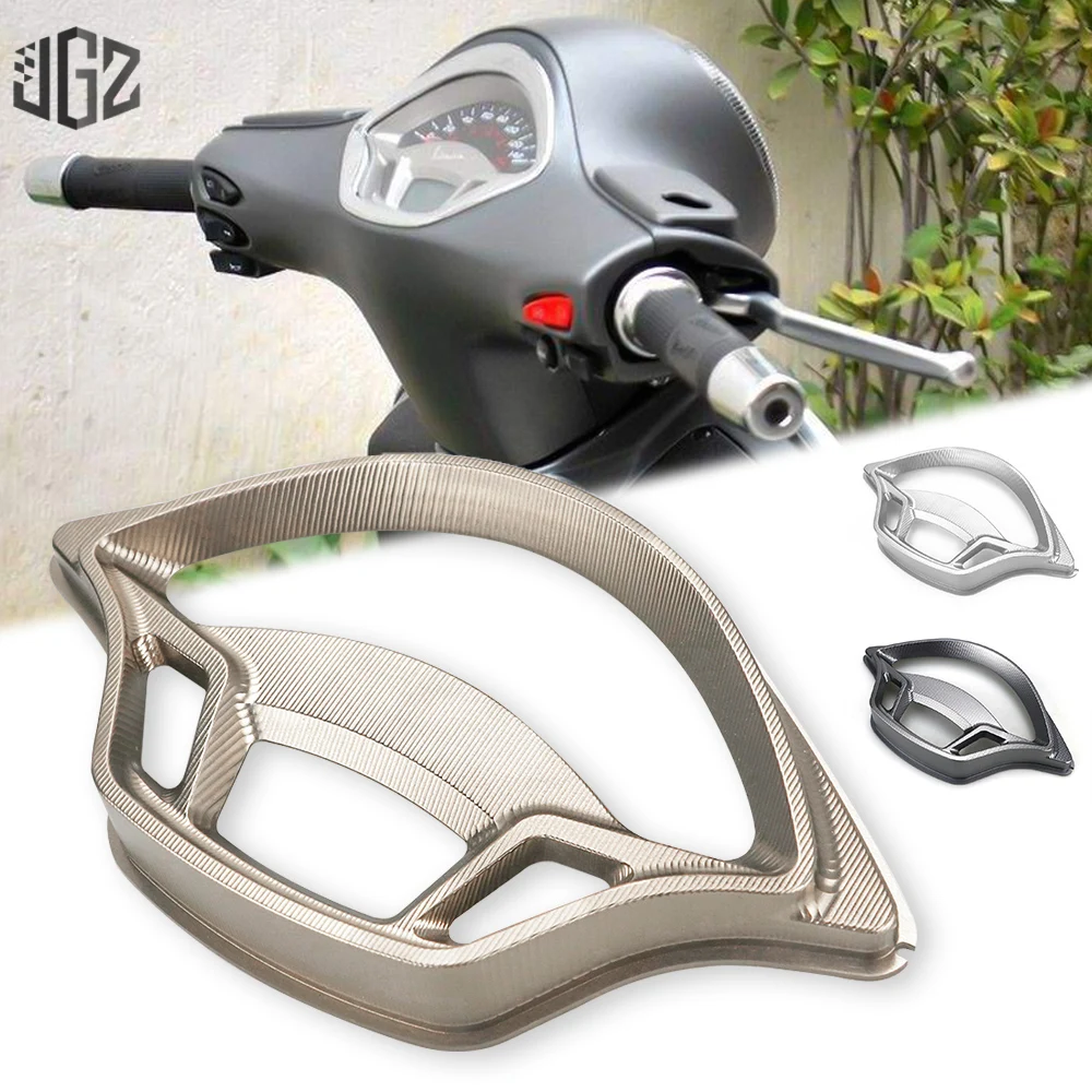 Motorcycle CNC Aluminum Speedometer Protector Frame Cover Instrument Meter Sunshield Bracket for VESPA GTS 250 300 Accessories