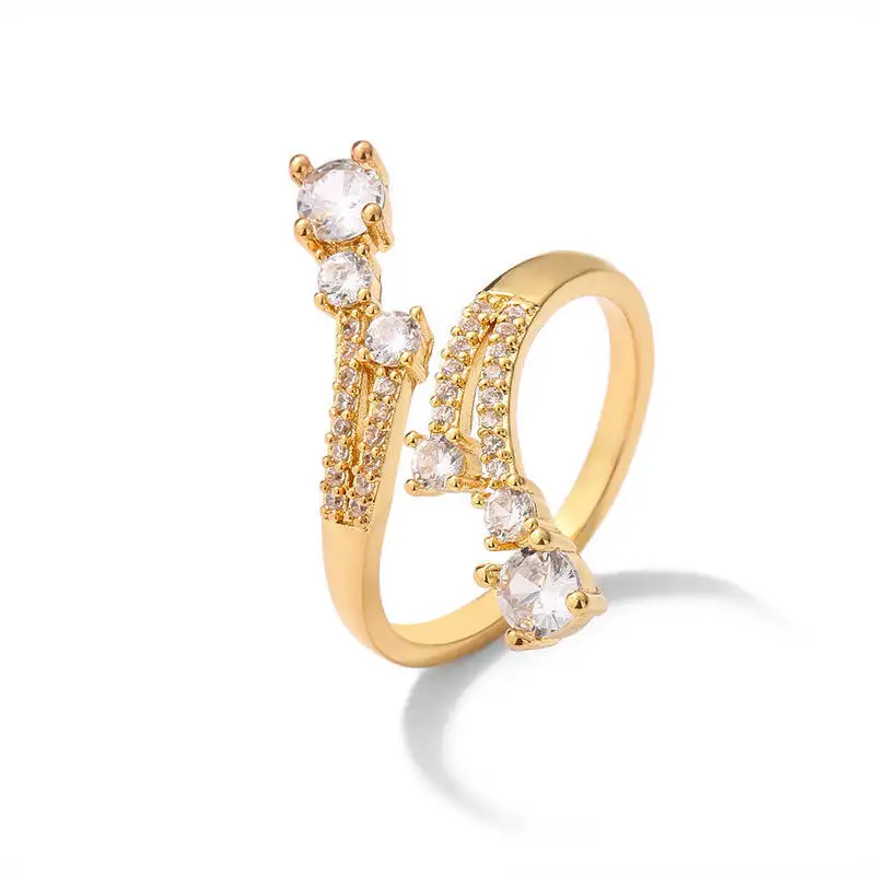 مجموعة خواتم نسائية أنيقة من الزركون مرصعة بالكريستال خواتم هندسية مفتوحة بيضاء وأخضر وأحجار كريمة لحفلات الزفاف هدية مجوهرات