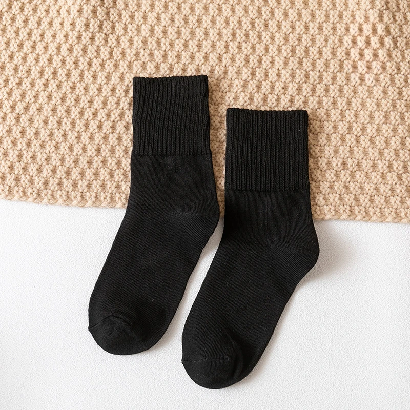 1 Pair Woman Socks Cotton Short Good Quality Business Soft Loose Harajuku Diabetic Fluffy Thermal Socks Fashions Women Socks