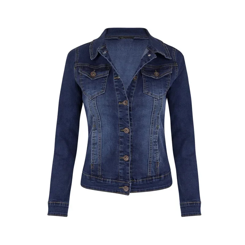 2024 New Short Denim Jackets Women autumn Wash Long Sleeve Vintage Casual Jean Jacket Bomber Denim Coat ladies jacket outerwear