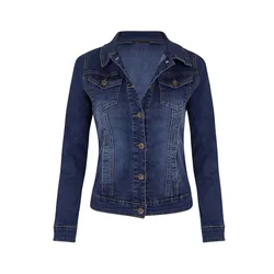 2024 New Short Denim Jackets Women autumn Wash Long Sleeve Vintage Casual Jean Jacket Bomber Denim Coat ladies jacket outerwear