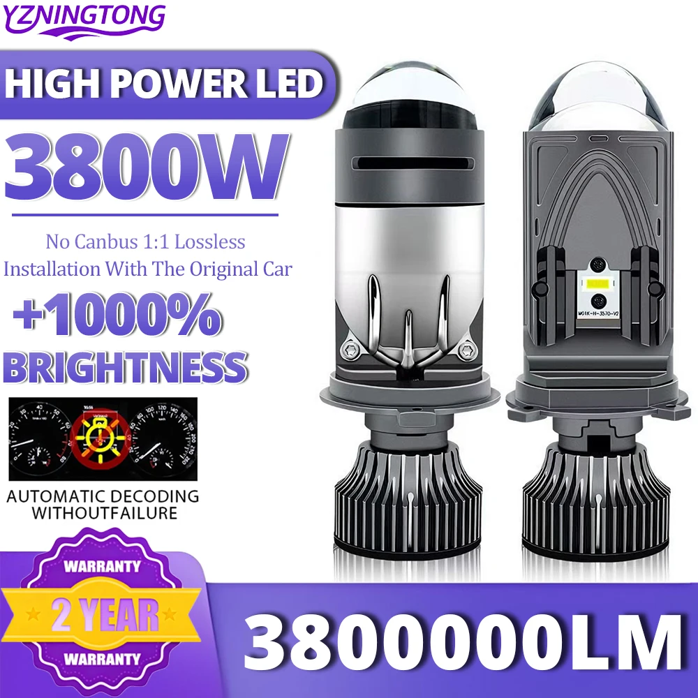 

super bright Projector H4 led Lens Headlight Canbus for car 3800W Hi/Low Automobiles Motorcycle h4 LED Headlamp Auto Fog Lamp