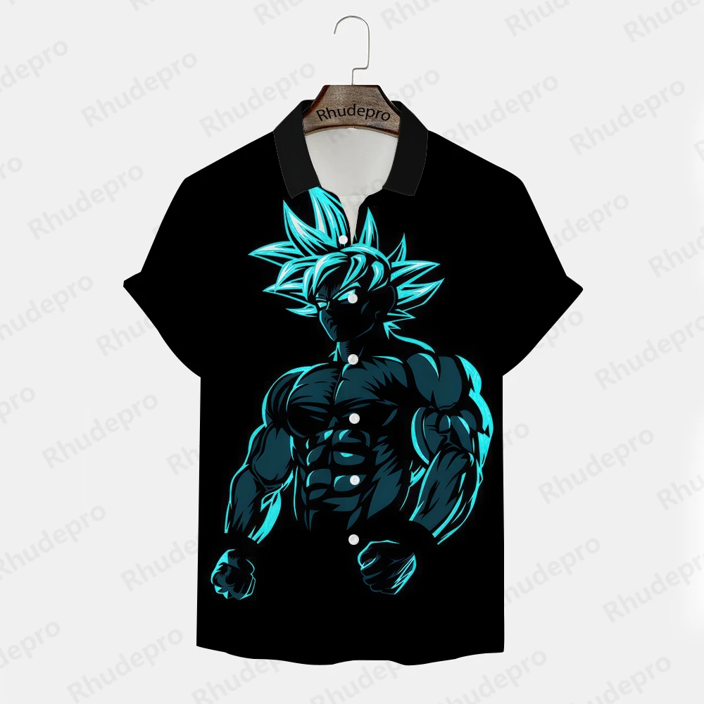 Camisa japonesa de anime masculina, roupas infantis, camisas da moda, Y2k, Super Saiya, Goku, Tops de Vegeta, 2024