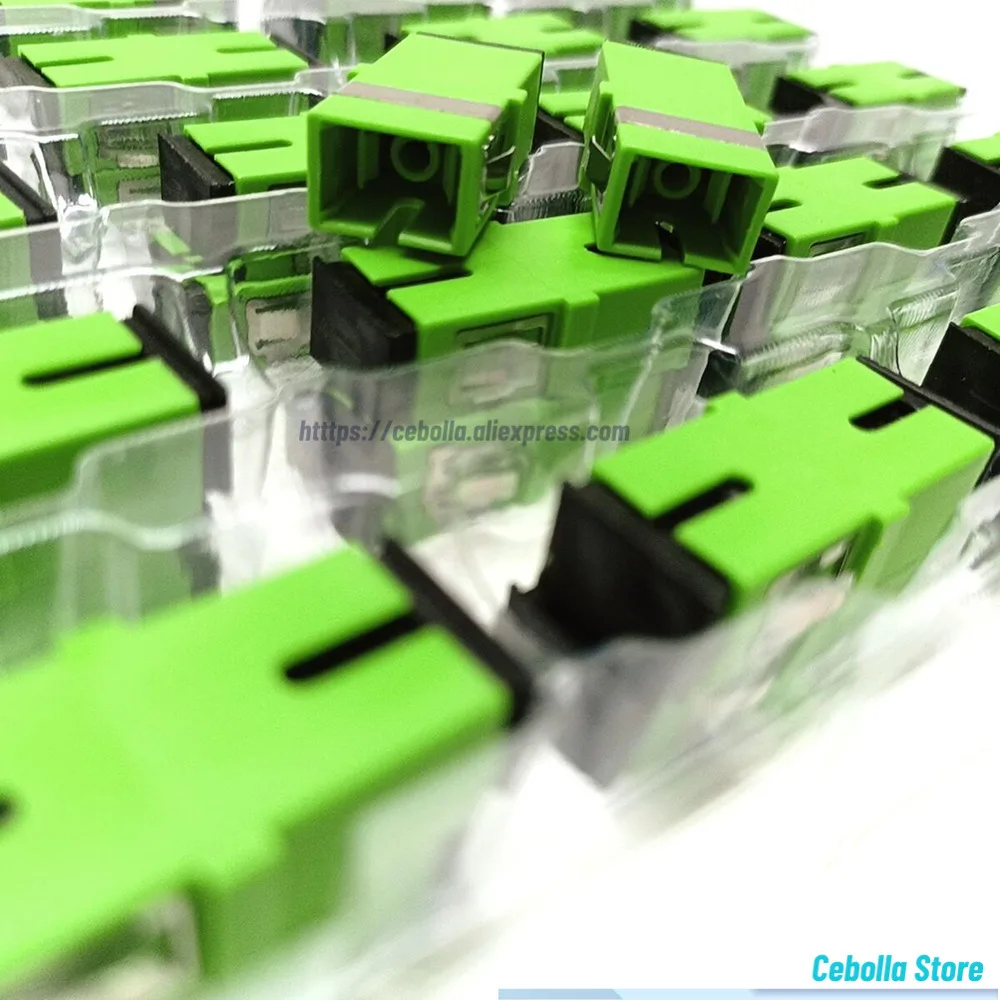 SC/APC UPC Connettore in fibra ottica monomodale Flangia Testa Accoppiatore Adattatore giunto quadrato Nessuna flangia in fibra ottica a orecchio