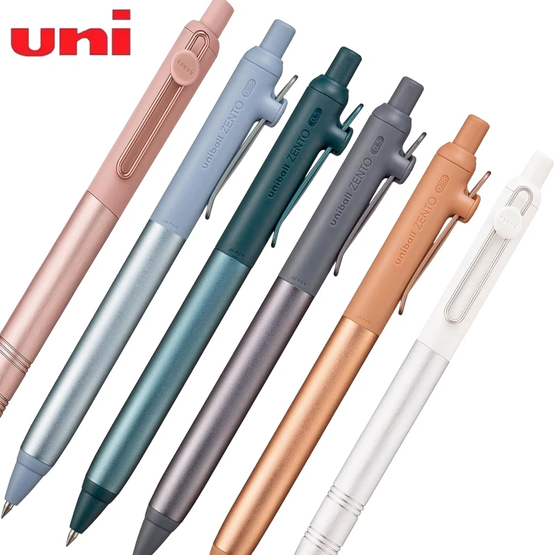 Uni Metal Zento تدفق نموذج معدني علامة هلام القلم 0.5 مللي متر/0.38 مللي متر الحبر اللون الأسود رولربال الأعمال التوقيع السلس الكتابة قبضة