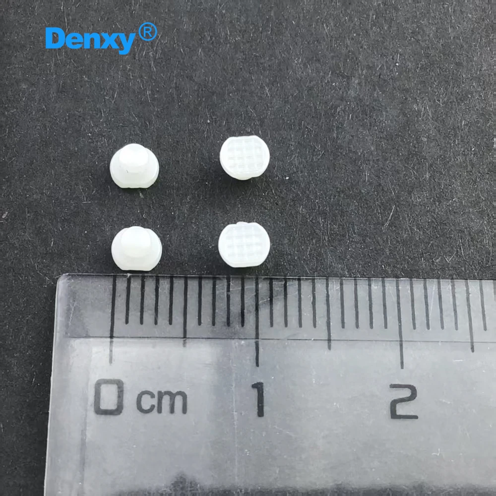 DENXY 20 Stück orthodontische Keramik-Lingualknöpfe, weiße rechteckige Knöpfe, klebbare Anwendungen, Dentalmaterialien – Detail 5