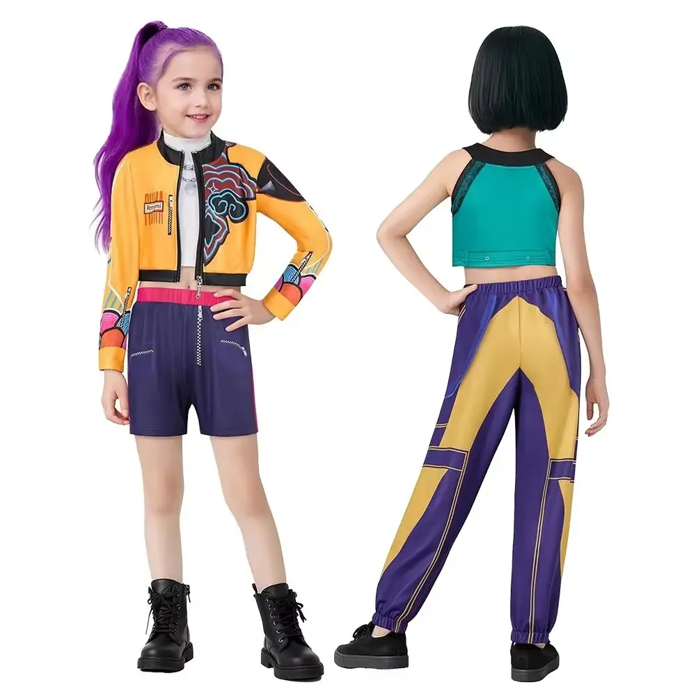 أزياء الهالوين أنيمي Kpop هنتر التأثيرية شيطان زوي التأثيرية للفتيات نمط أطفال الهالوين ثلاثية الأبعاد نمط مطبوع ملابس لعب الأدوار