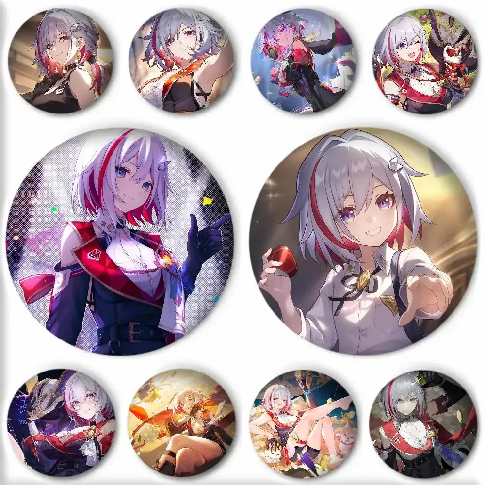 Game Anime Honkai Star Rail Topaz Badges Round Cosplay Pin Bag Decor Fans Collect Friends Gifts Brooch