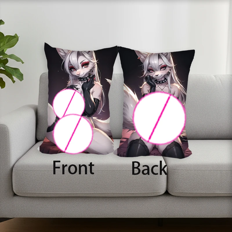 

Наволочка-дакимакура с аниме-принтом, с заклепками, сексуальная, с изображением мультяшного персонажа, двусторонняя печать, подарки