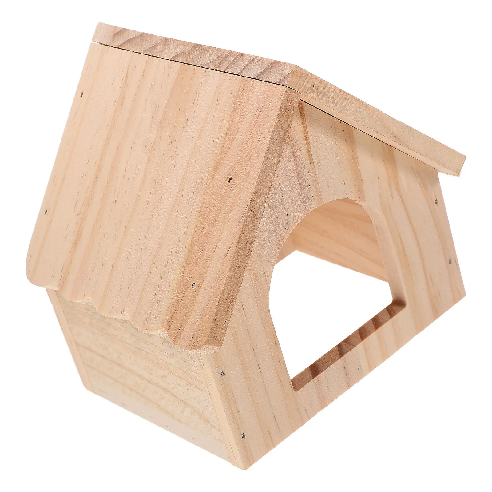

Feeding Platform Wooden House Hideout for Guinea Pig Castle Chinchilla Cage Accessories Small Bed Hides Wood